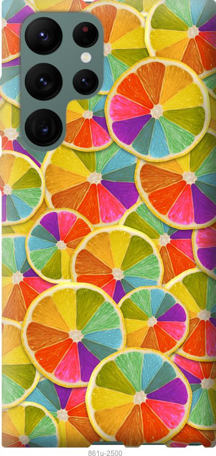 Чехол на Samsung Galaxy S22 Ultra Разноцветные дольки лимона
