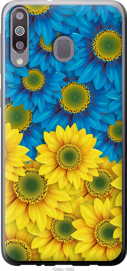 Чехол на Samsung Galaxy M30 Жёлто-голубые цветы