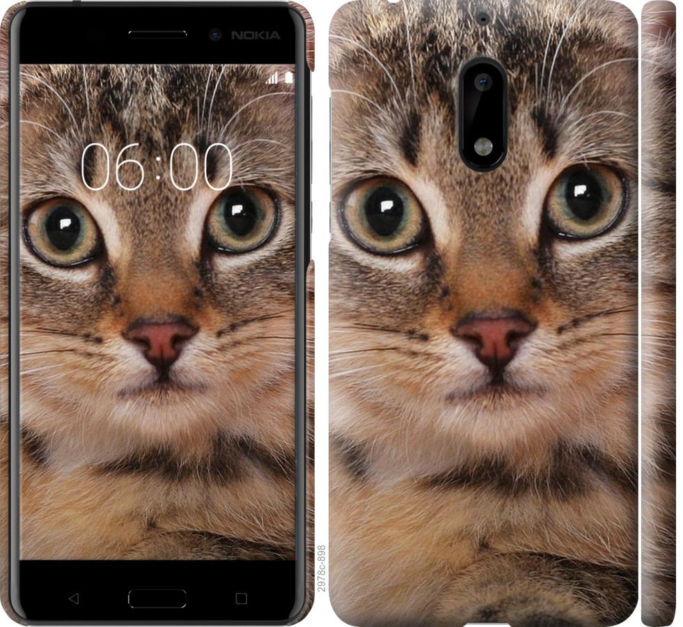 

Чехол на Nokia 6 Полосатый котик