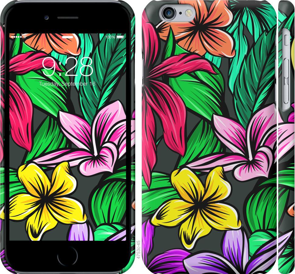 Чехол на iPhone 6s Тропические цветы 1