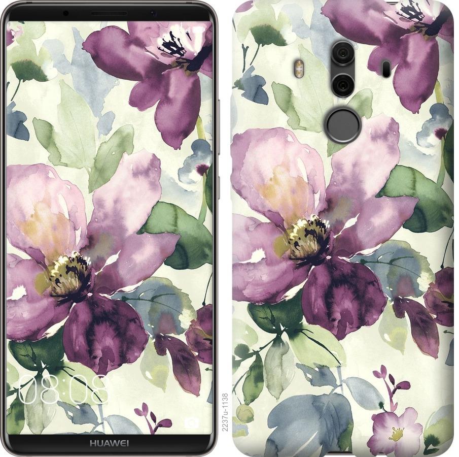 Чехол на Huawei Mate 10 Pro Цветы акварелью
