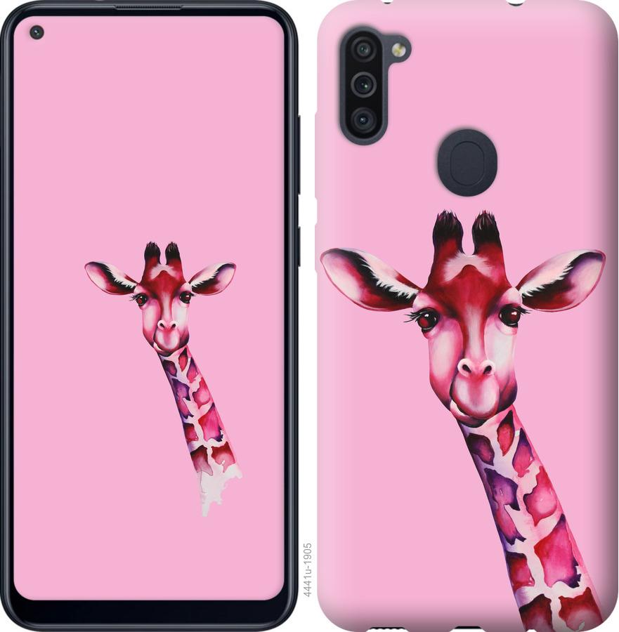 Чехол на Samsung Galaxy A11 A115F Розовая жирафа