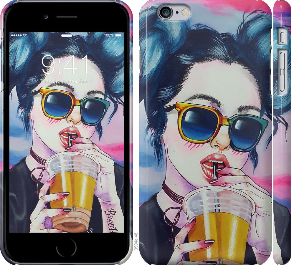 

Чехол на iPhone 6 Plus Арт-девушка в очках