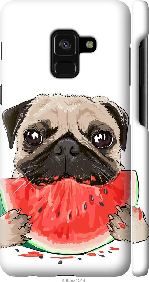 

Чехол на Samsung Galaxy A8 2018 A530F Мопс и арбуз