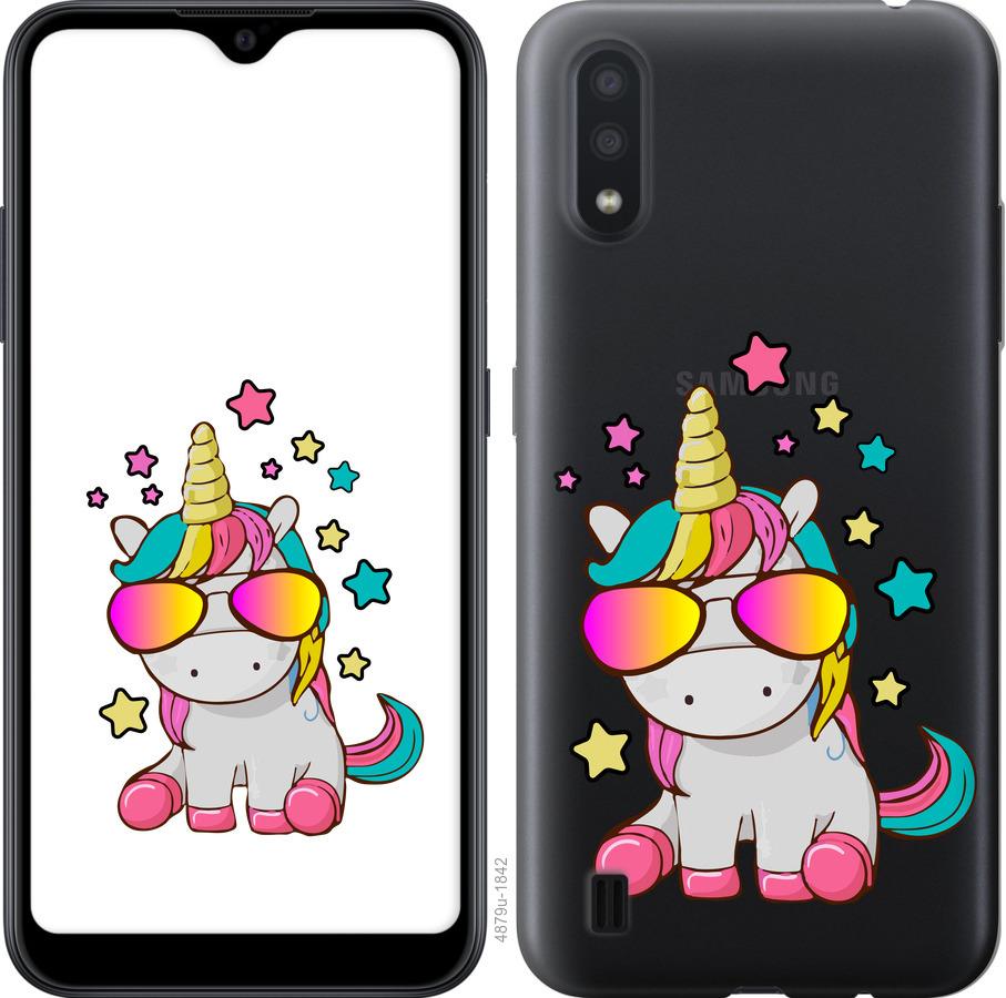 

Чехол на Samsung Galaxy A01 A015F Единорог в очках