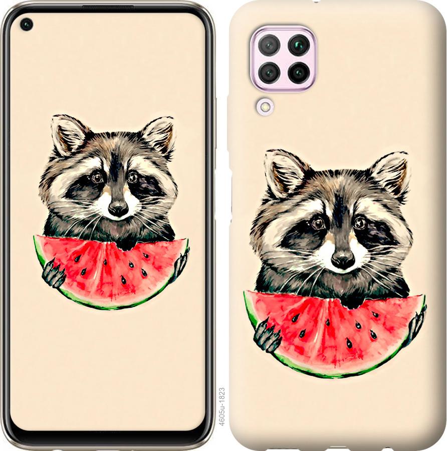 

Чехол на Huawei P40 Lite Енотик с арбузом