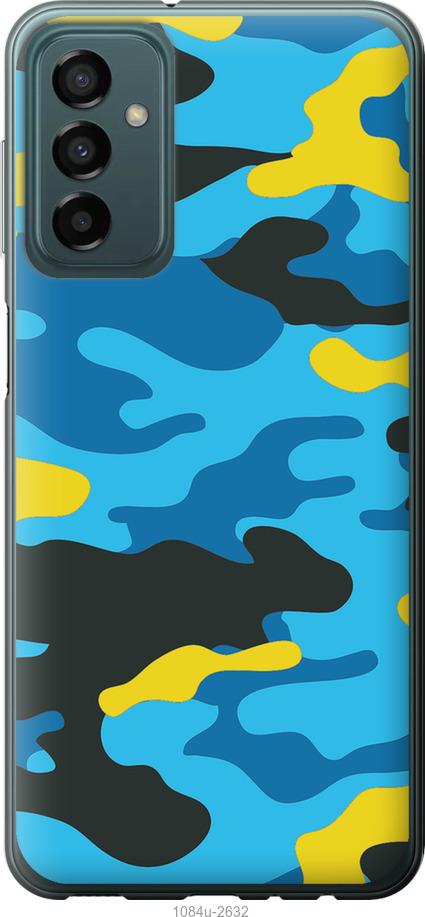 Чехол на Samsung Galaxy M13 M135 Желто-голубой камуфляж