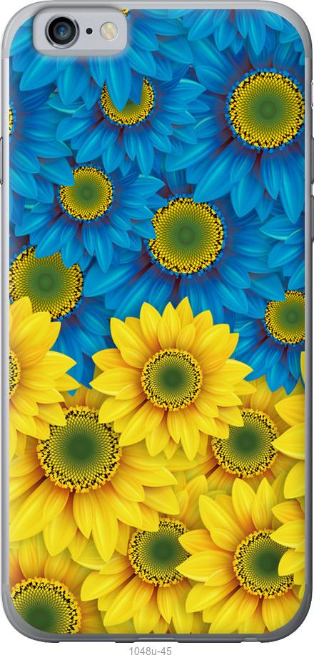 Чехол на iPhone 6s Жёлто-голубые цветы