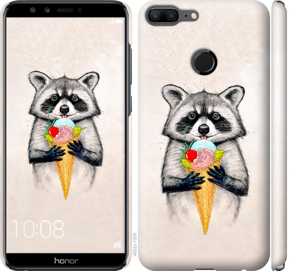 

Чохол на Huawei Honor 9 Lite Єнот з морозивом