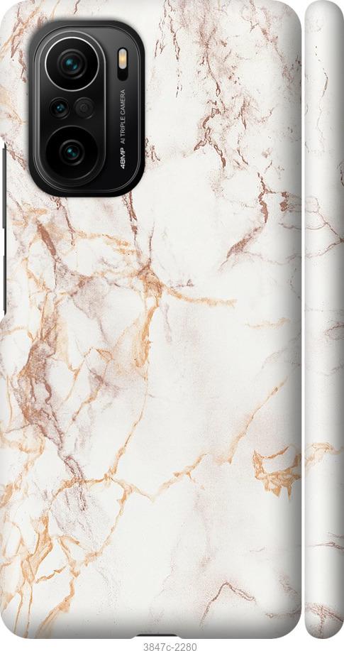 

Чехол на Xiaomi Poco F3 Белый мрамор