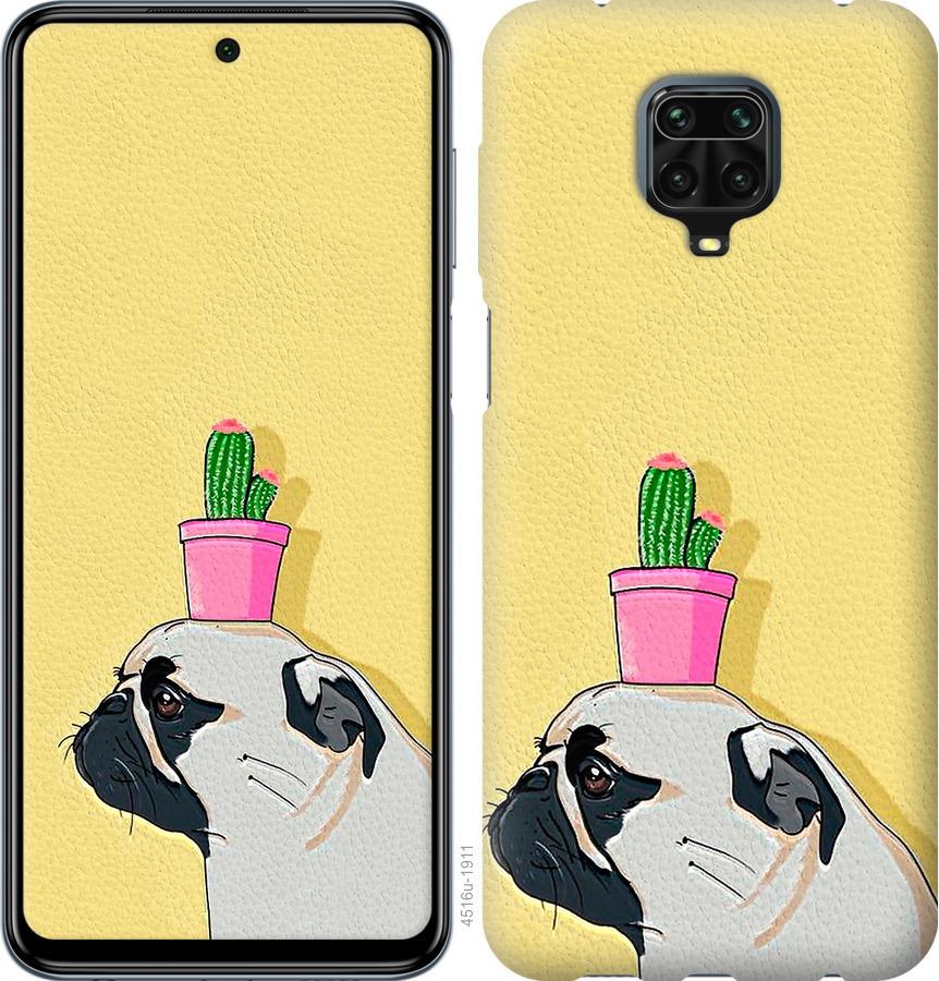 

Чохол на Xiaomi Redmi Note 9 Pro Мопс з кактусом