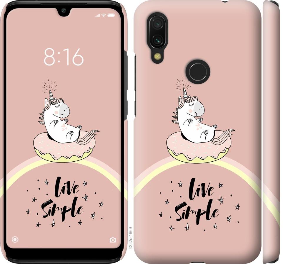 

Чехол на Xiaomi Redmi 7 Единорожка в пончике