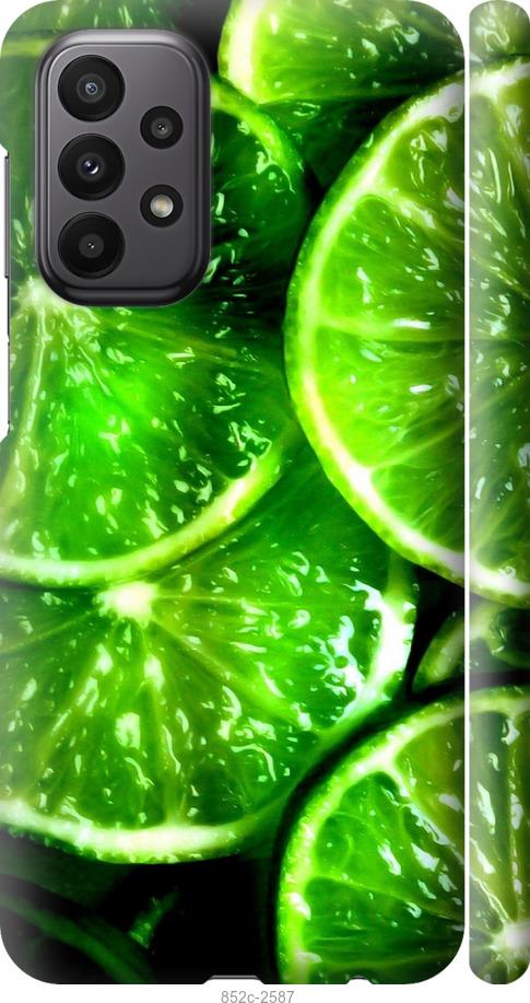 Чехол на Samsung Galaxy A23 A235F Зелёные дольки лимона