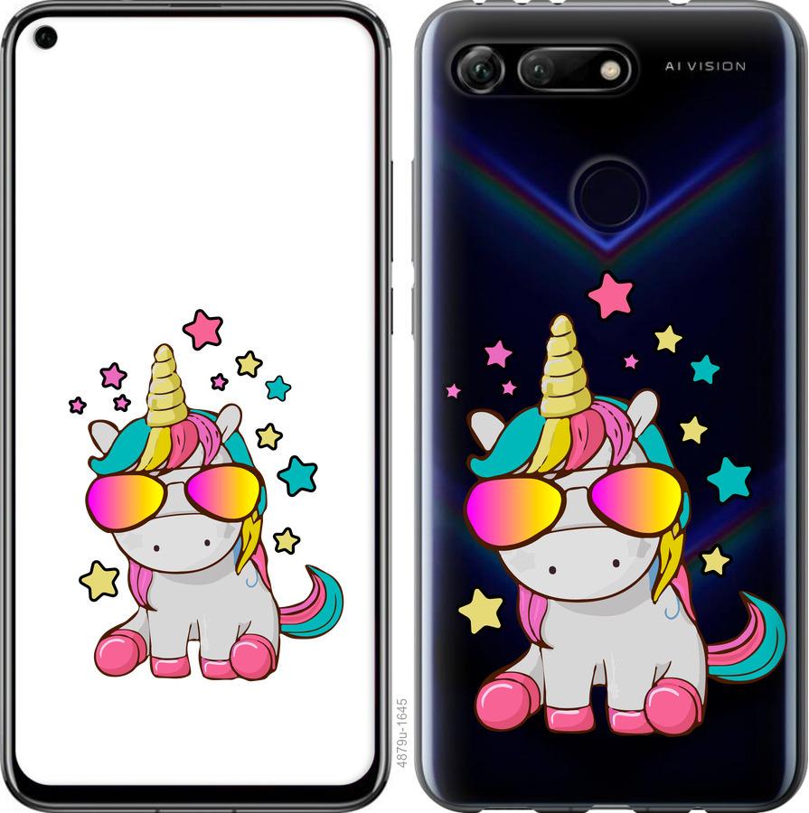 

Чехол на Huawei Honor View 20 Единорог в очках