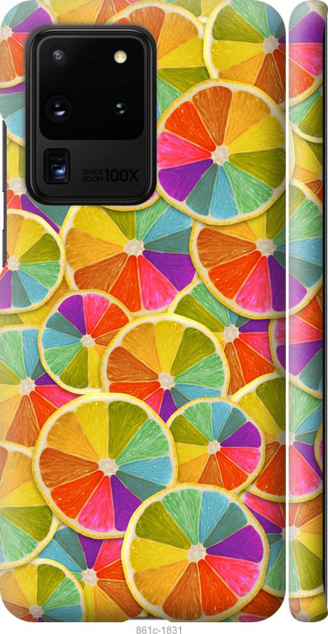 Чехол на Samsung Galaxy S20 Ultra Разноцветные дольки лимона