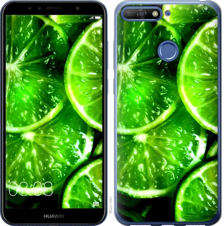 

Чохол на Huawei Y6 Prime 2018 Зелені часточки лимона