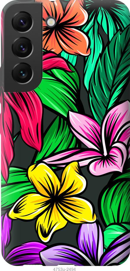 Чехол на Samsung Galaxy S22 Тропические цветы 1