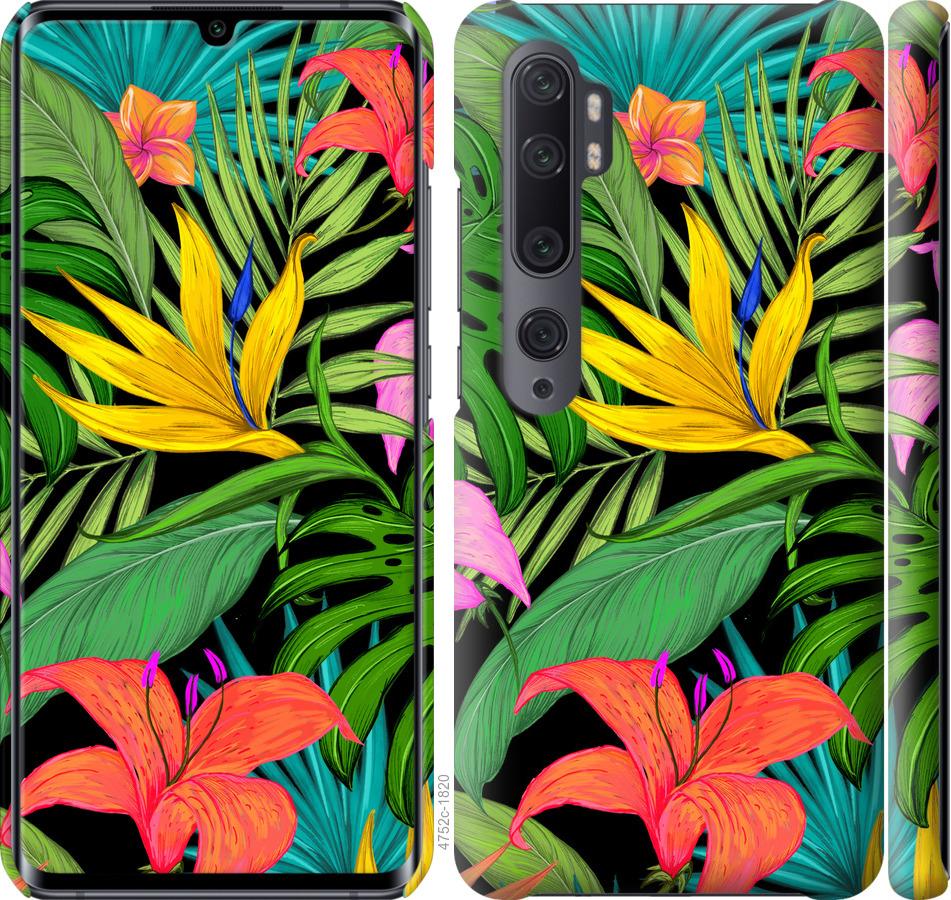 Чехол на Xiaomi Mi Note 10 Тропические листья 1
