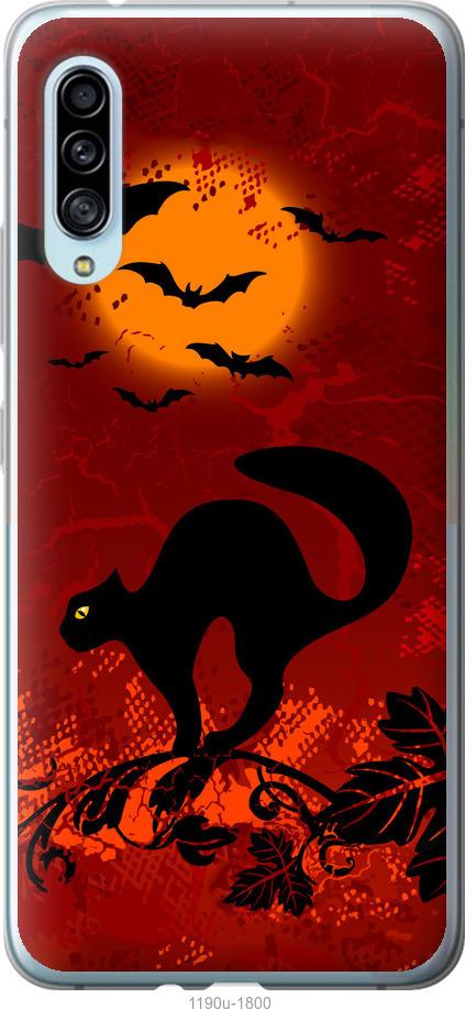 

Чехол на Samsung Galaxy A90 5G Чёрная кошка под луной