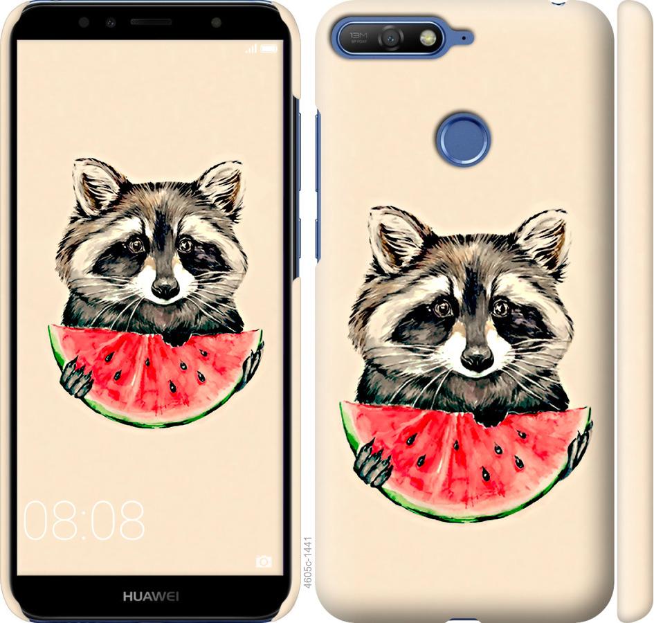 

Чехол на Huawei Y6 Prime 2018 Енотик с арбузом