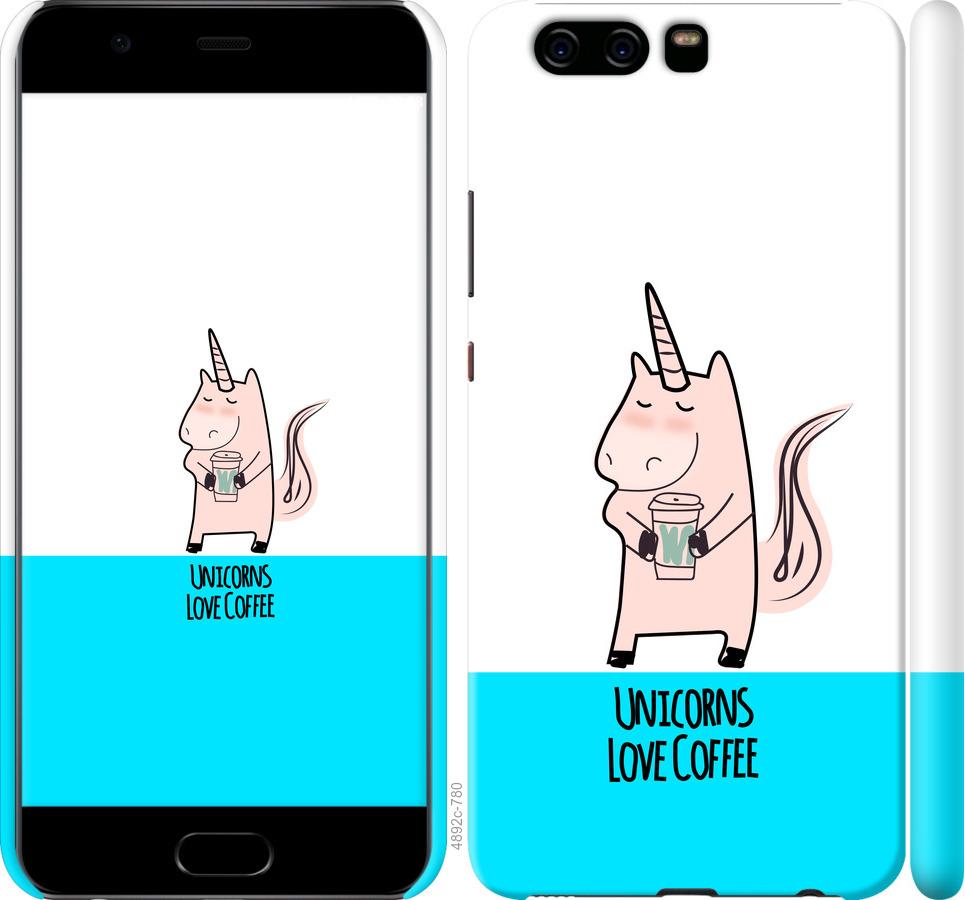 

Чохол на Huawei P10 Єдиноріжок з кавою