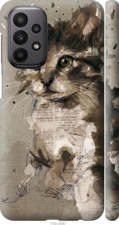 Чехол на Samsung Galaxy A23 A235F Котёнок из пятен и линий