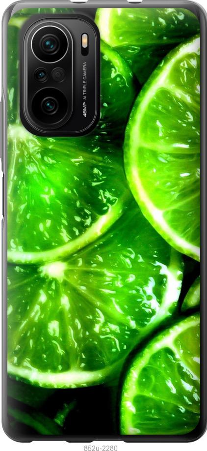 Чохол на Xiaomi Poco F3 Зелені часточки лимона