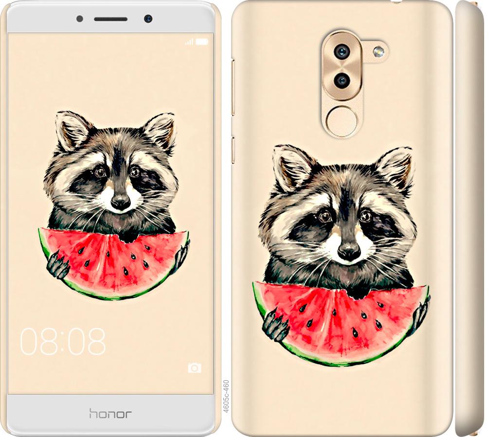 

Чехол на Huawei Mate 9 Lite Енотик с арбузом
