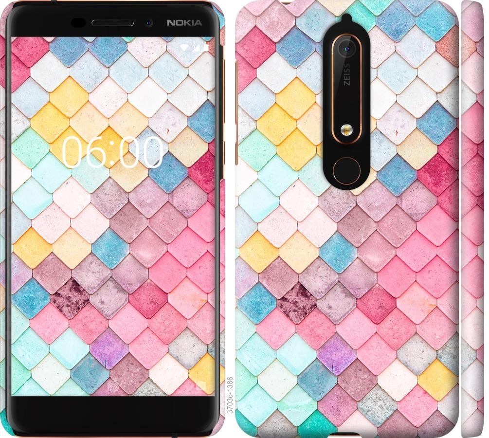 

Чехол на Nokia 6.1 Красочная черепица