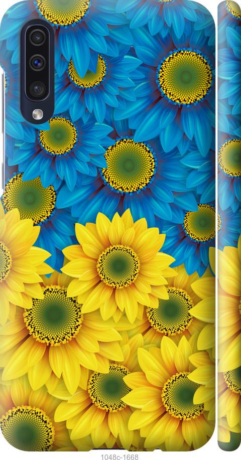 Чехол на Samsung Galaxy A30s A307F Жёлто-голубые цветы