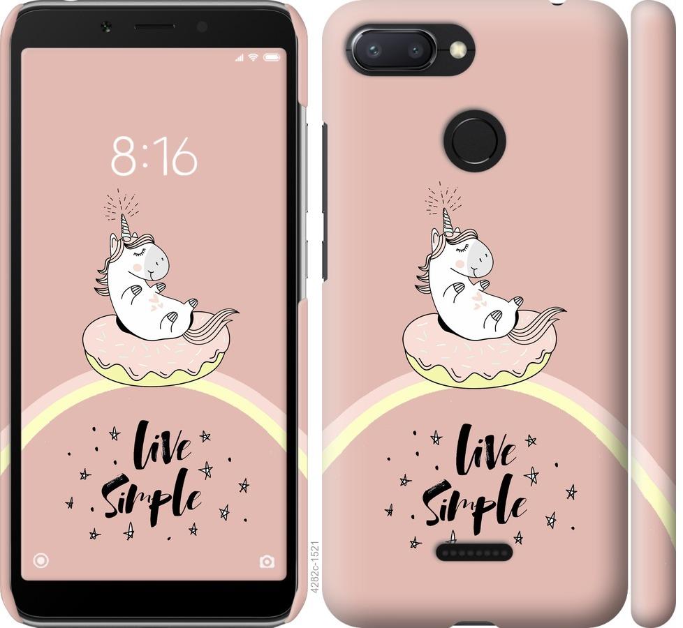 

Чехол на Xiaomi Redmi 6 Единорожка в пончике