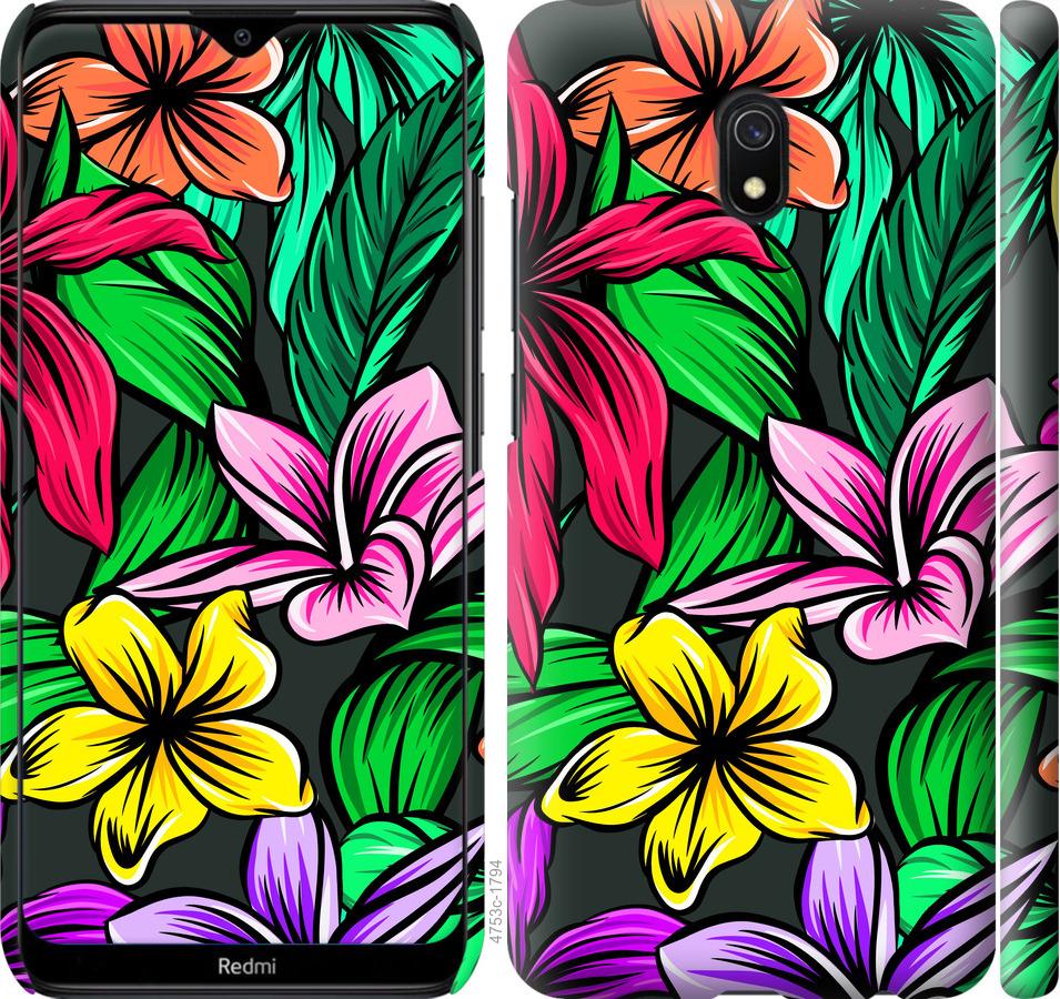 Чехол на Xiaomi Redmi 8A Тропические цветы 1