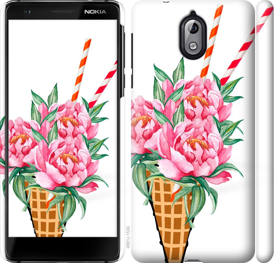 

Чехол на Nokia 3.1 Мороженое-пионы