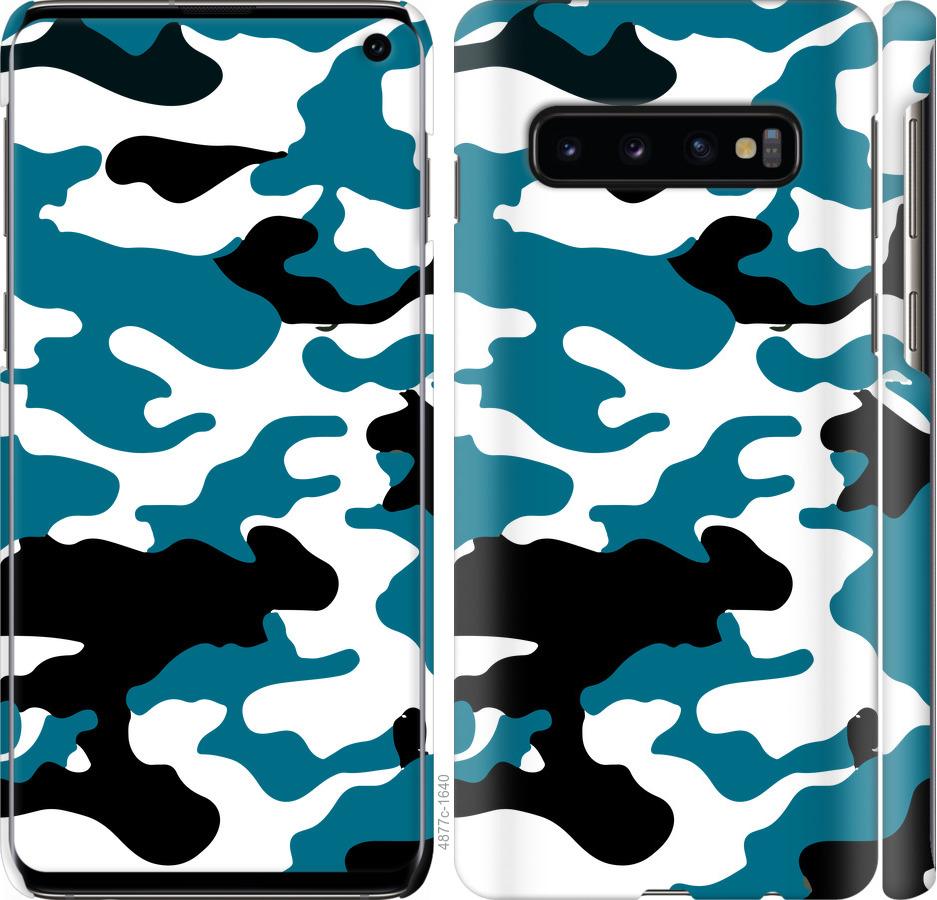 Чехол на Samsung Galaxy S10 Камуфляж прозрачный фон