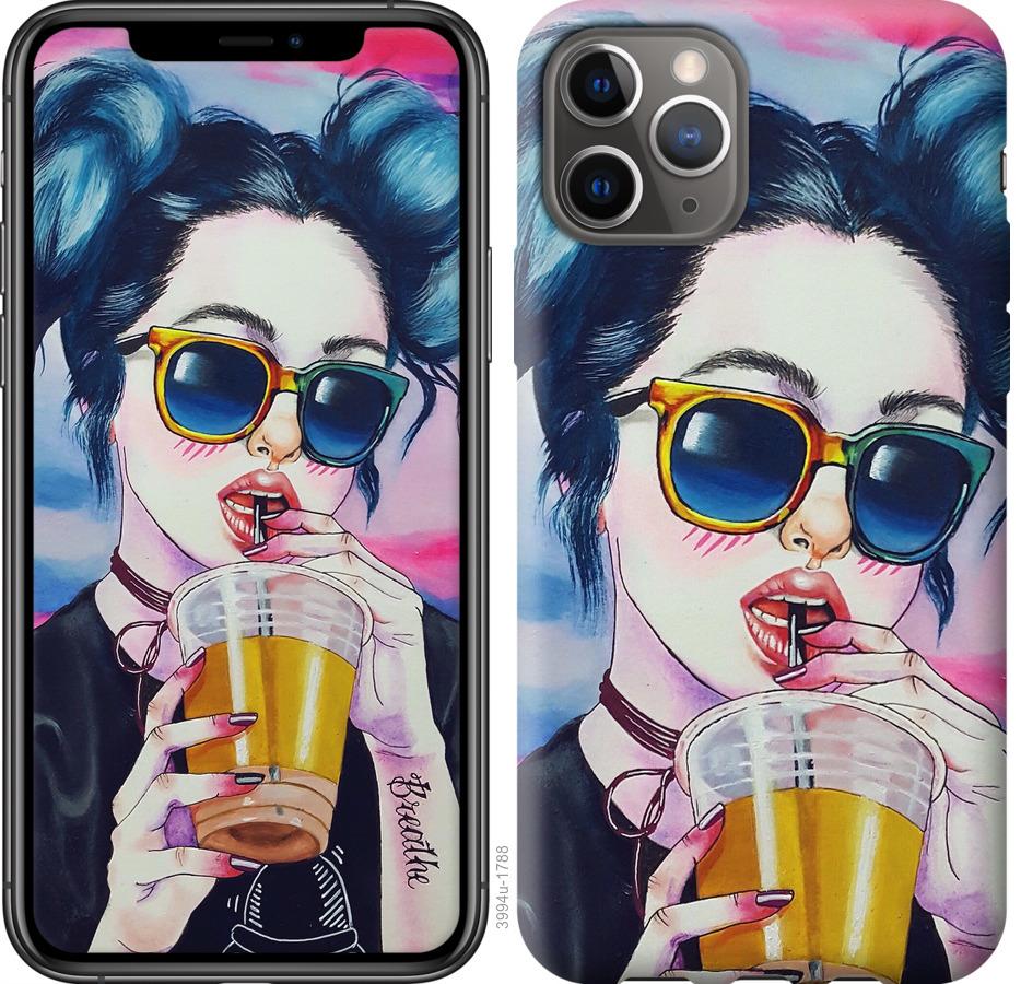 

Чехол на iPhone 11 Pro Арт-девушка в очках