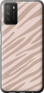 Чехол на Xiaomi Poco M3 Зебра беж