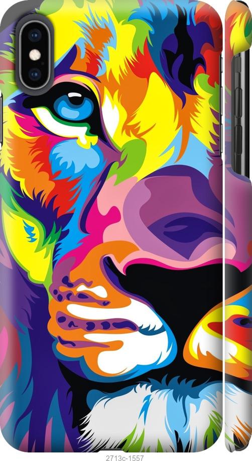 

Чохол на iPhone XS Max Різнобарвний лев