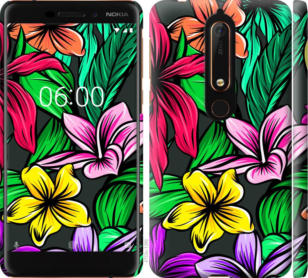 

Чехол на Nokia 6.1 Тропические цветы 1