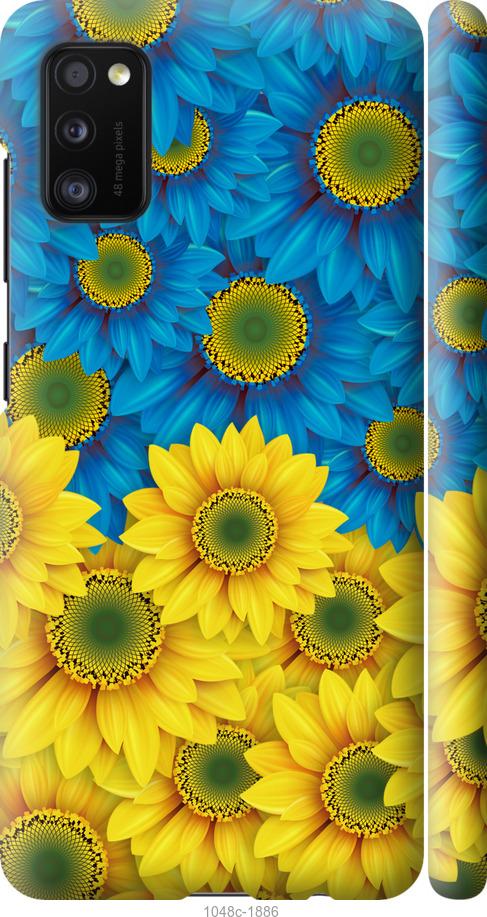 Чехол на Samsung Galaxy A41 A415F Жёлто-голубые цветы