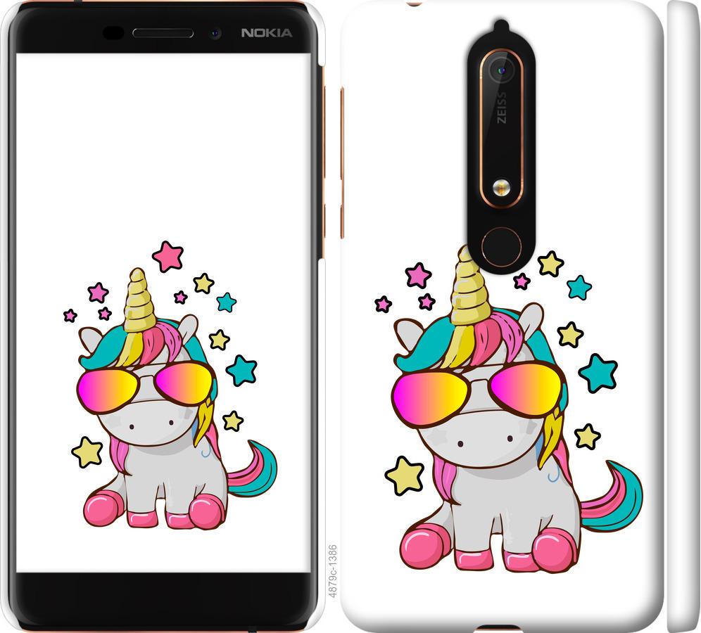 

Чехол на Nokia 6 2018 Единорог в очках