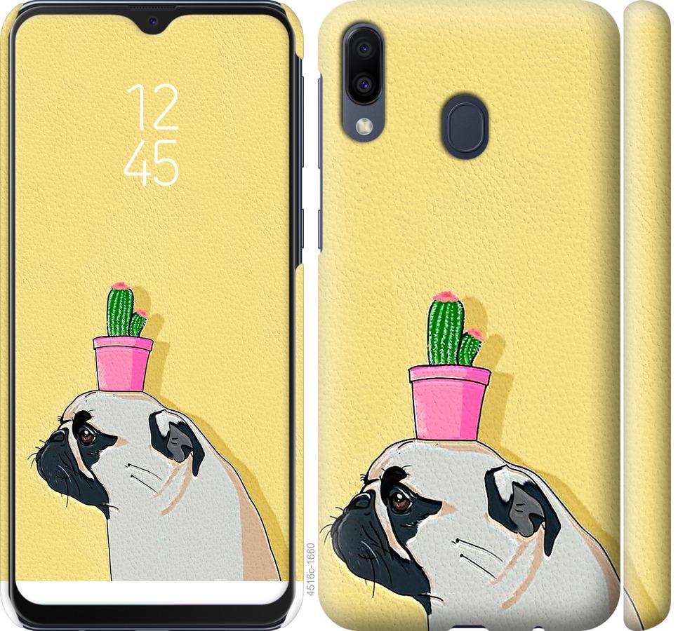 

Чохол на Samsung Galaxy M20 Мопс з кактусом