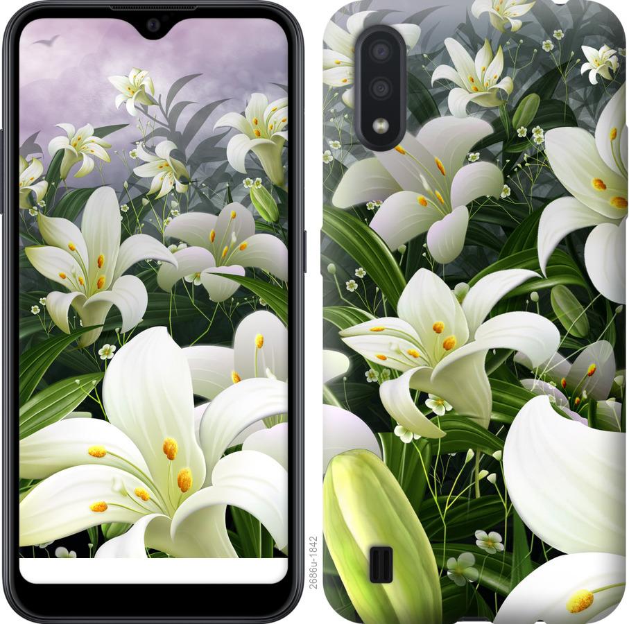 

Чохол на Samsung Galaxy A01 A015F білі лілії