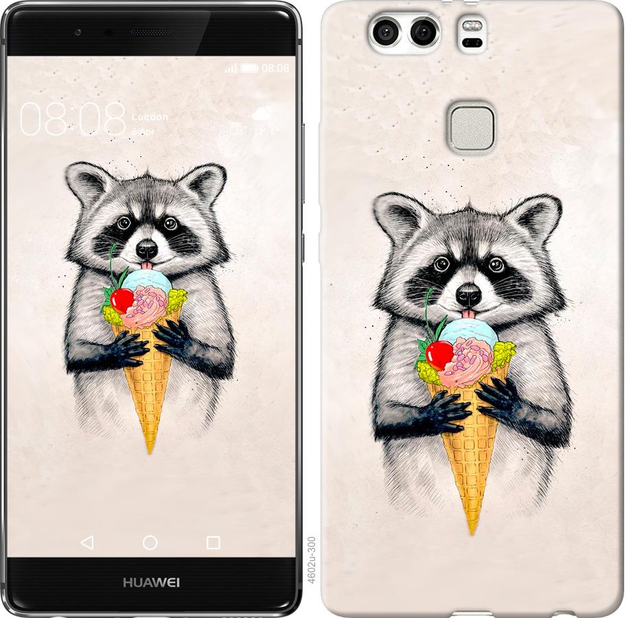 

Чохол на Huawei P9 Plus Єнот з морозивом