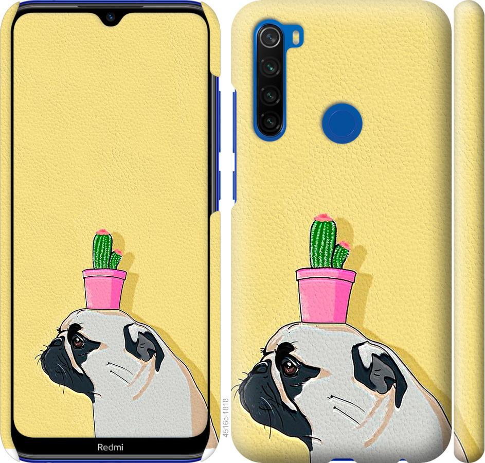 

Чохол на Xiaomi Redmi Note 8T Мопс з кактусом