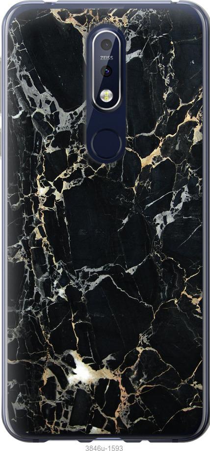 

Чехол на Nokia 7.1 Черный мрамор