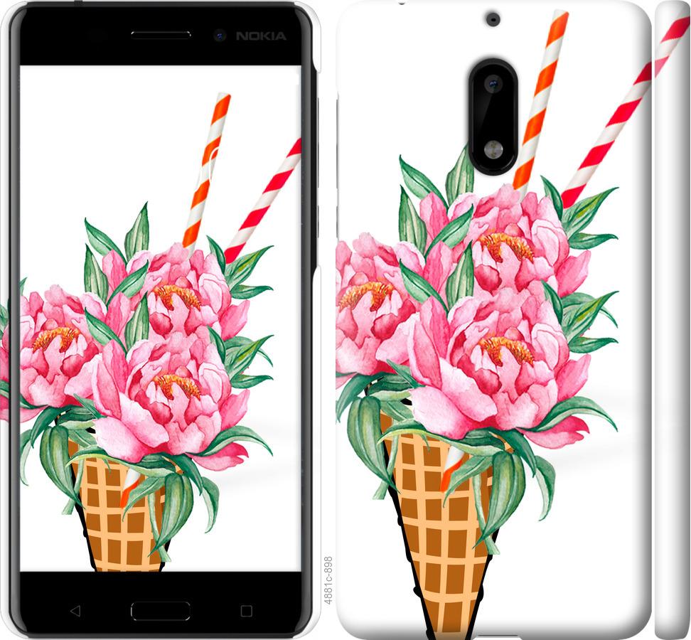 

Чехол на Nokia 6 Мороженое-пионы