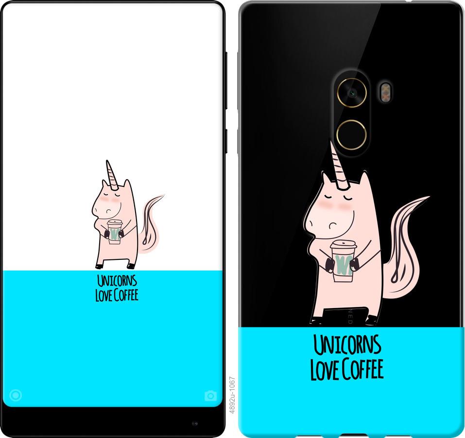 

Чехол на Xiaomi Mi MiX 2 Единорожек с кофе