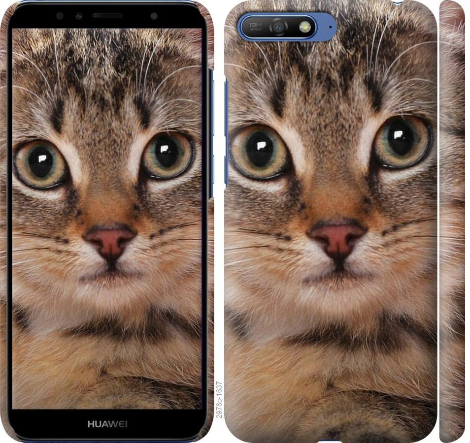 

Чехол на Huawei Y6 2018 Полосатый котик