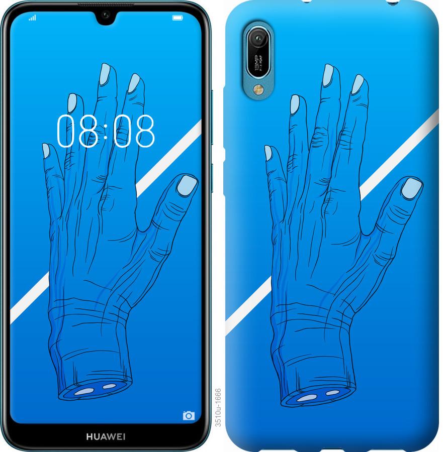 

Чехол на Huawei Y6 2019 Синий, Рука, Линия, Градиент, Зомби, Глубина