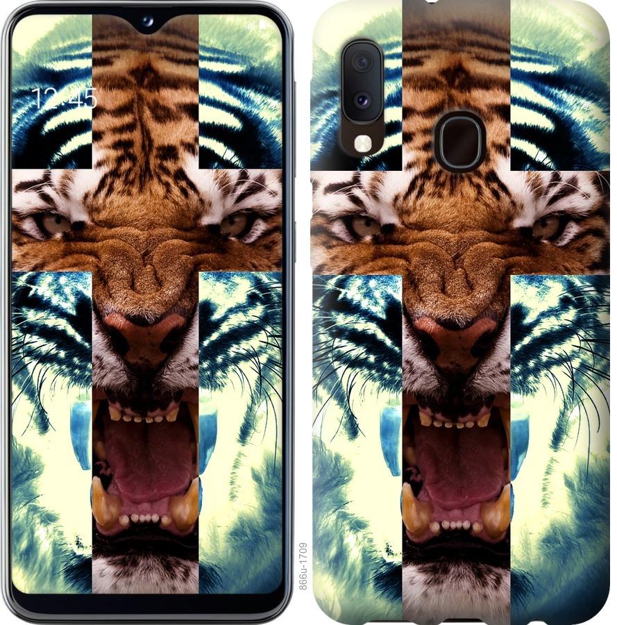 Чехол на Samsung Galaxy A20e A202F Злой тигр